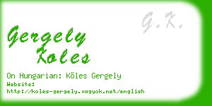 gergely koles business card